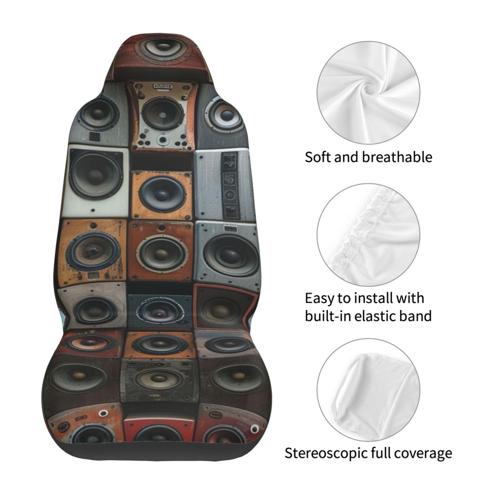 Amazon | スピーカー 汚れた古いビンテージ 車のフロントシートカバー